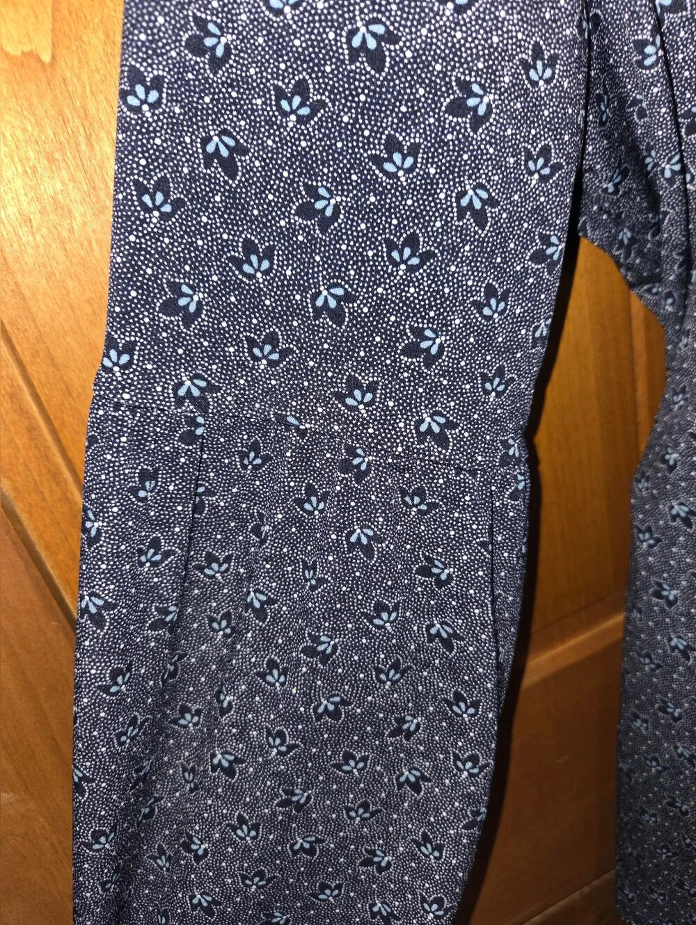 Michael Kors Navy Blue Floral Long-Sleeve Blouse